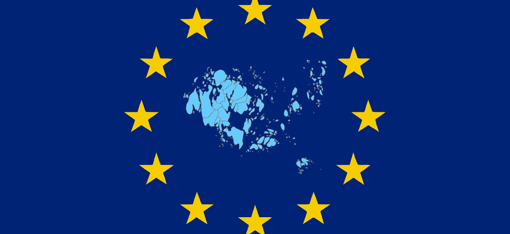 Åland 30 år i EU - blev det som vi tänkte? Ålands karta med EU-stjärnorna runt
