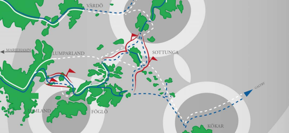 Dekorativ kartbild över kortrutten Dekorativ kartbild över kortrutten