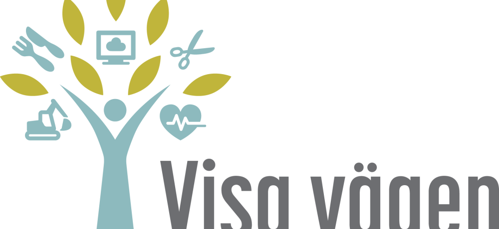 På bilden finns ett träd och till höger om trädet står texten Visa vägen. Bilden är projektets logo.