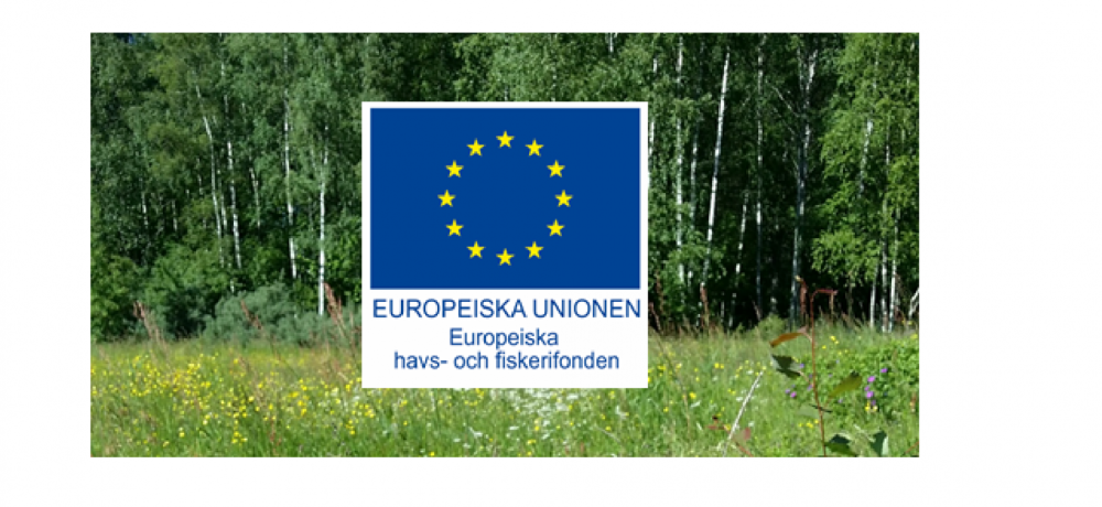 Naturbild med EU-logo från Europeiska havs- och fiskerifonden infälld