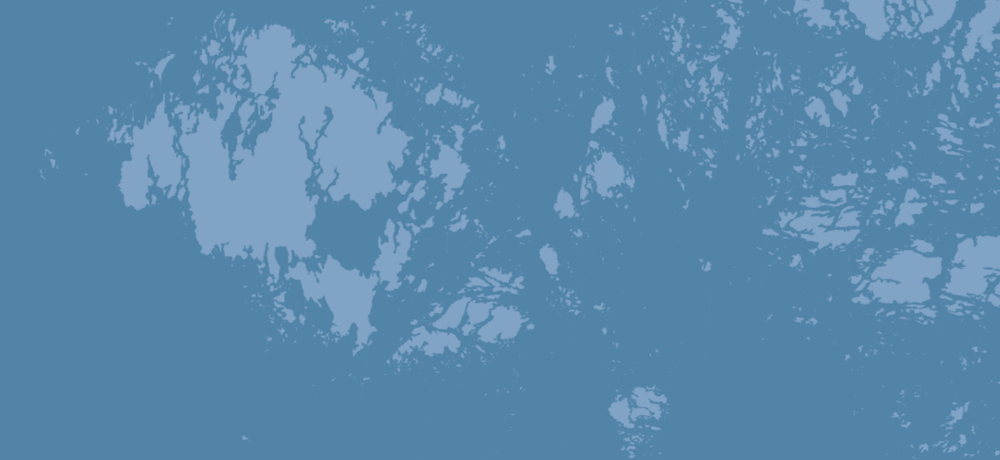 En enkel kartbild över Åland i två blå färger