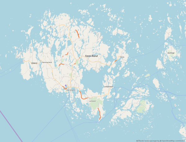 karta över Åland